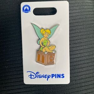 Disney Parks Pin Tinkerbell Sitting on Block Peter Pan TB Fairy 2023 OE BNWT